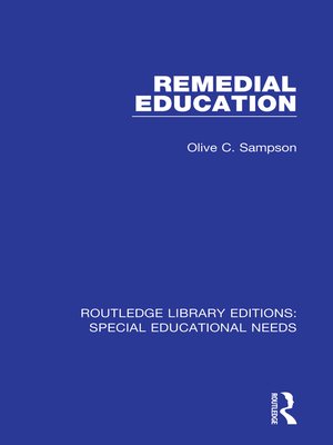 cover image of Remedial Education